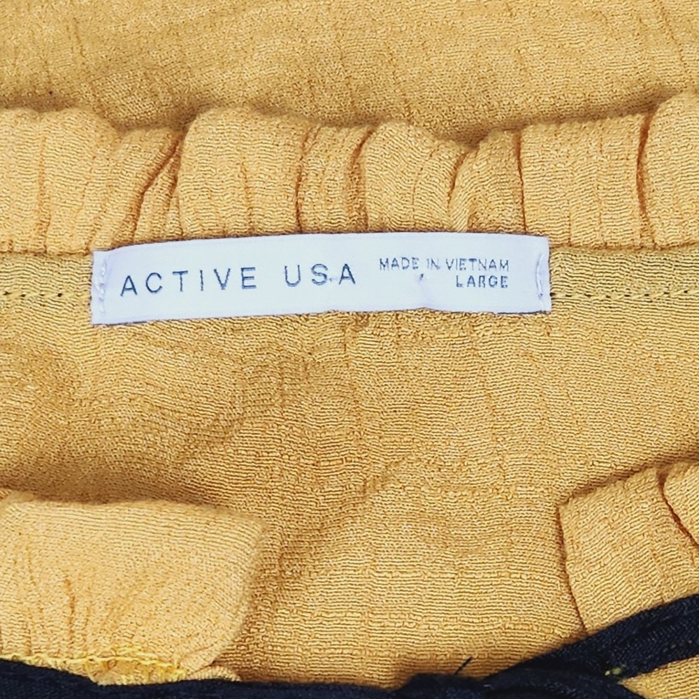 Active USA Crinkle Lightweight Boho Top Size Large - Picture 5 of 5